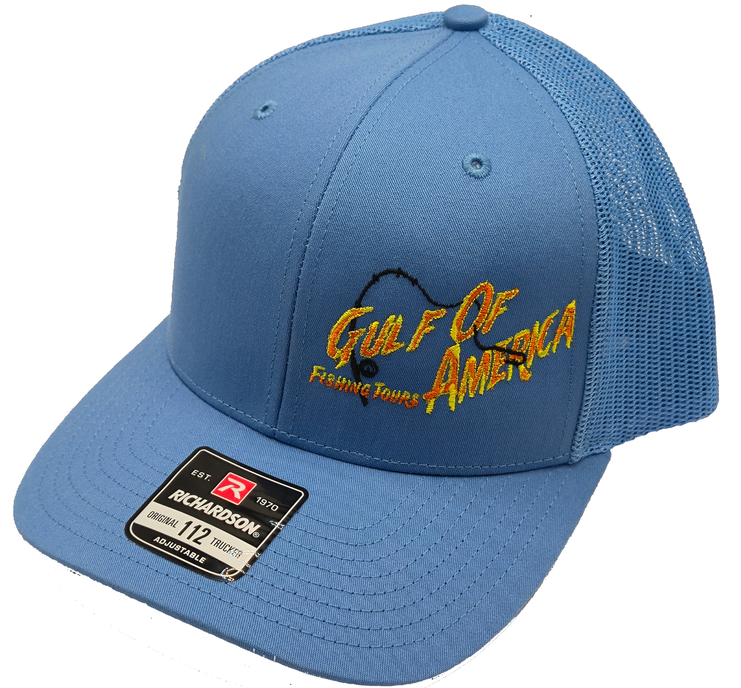 Gulf Of America Hat- Trucker Richardson Mesh Hat Blue