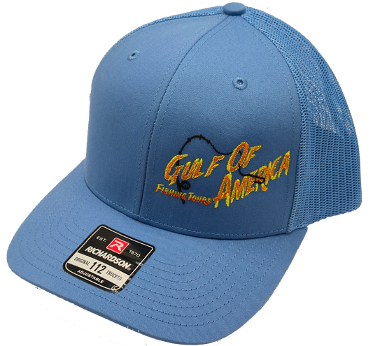 Gulf Of America Hat- Trucker Richardson Mesh Hat Blue