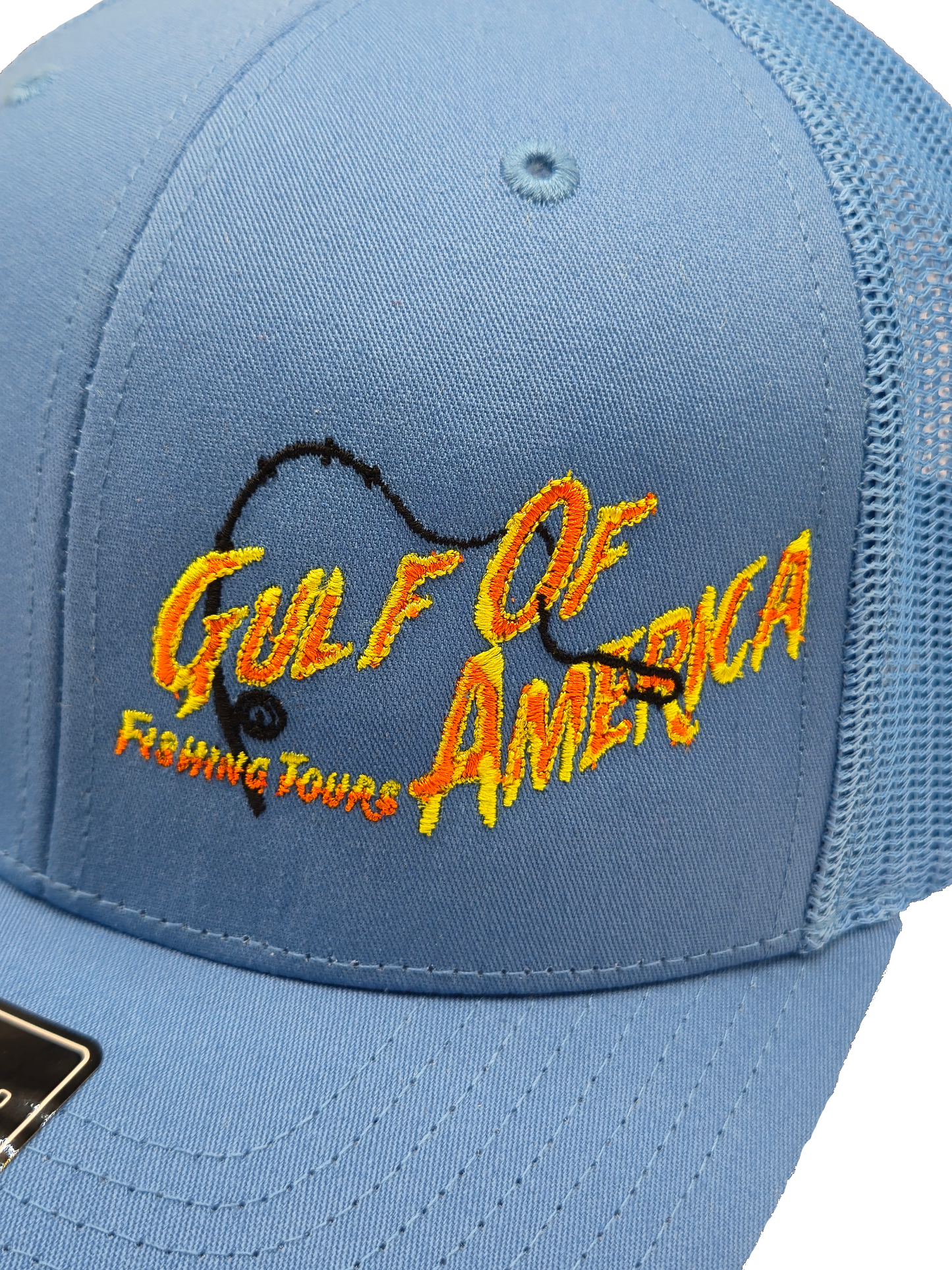 Gulf Of America Hat- Trucker Richardson Mesh Hat Blue