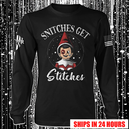 (New Release) Snitches Get Stitches Christmas Long Shirt