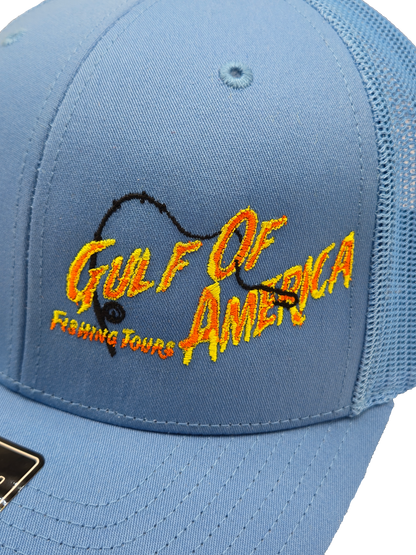 Gulf Of America Hat- Trucker Richardson Mesh Hat Blue