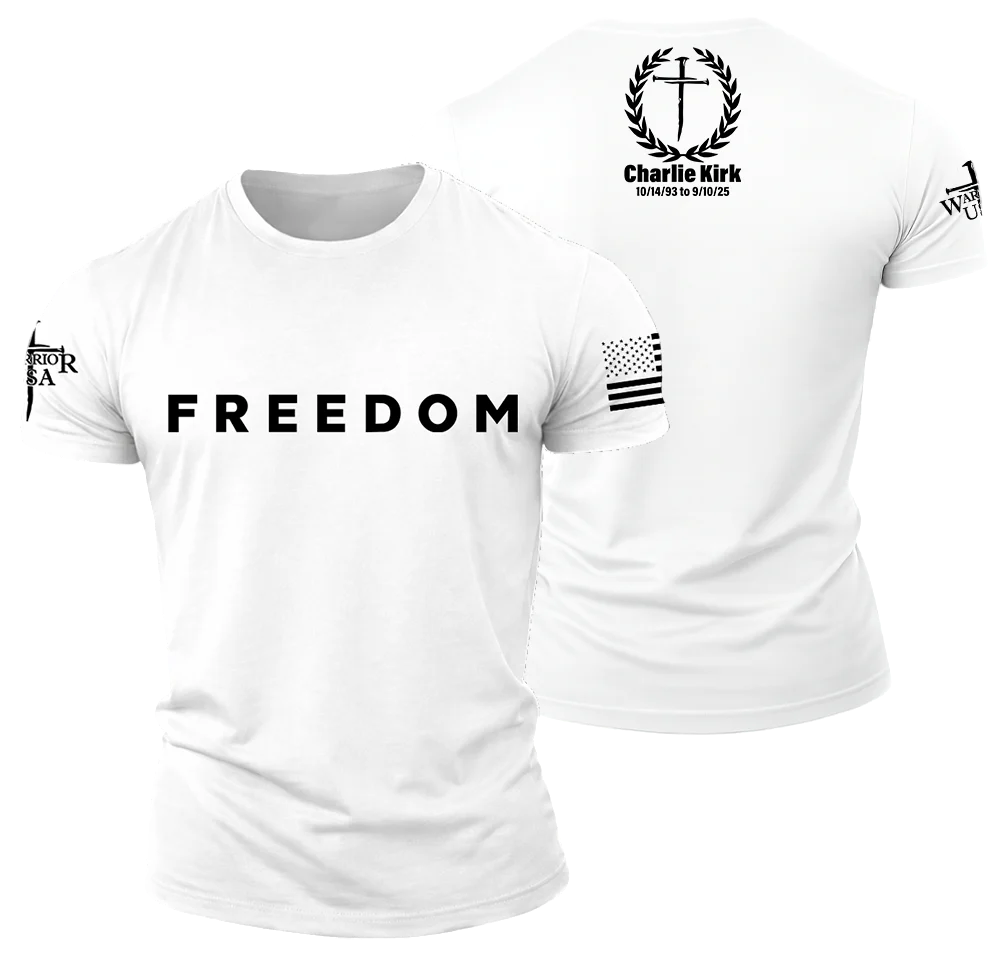 KWQDOZF Freedom Charlie Kirk White T-Shirt Girocollo in Cotone vestibilità Classica Nera KWQDOZF Freedom Charlie Kirk White T-Shirt Girocollo in Cotone vestibilità Classica Nera